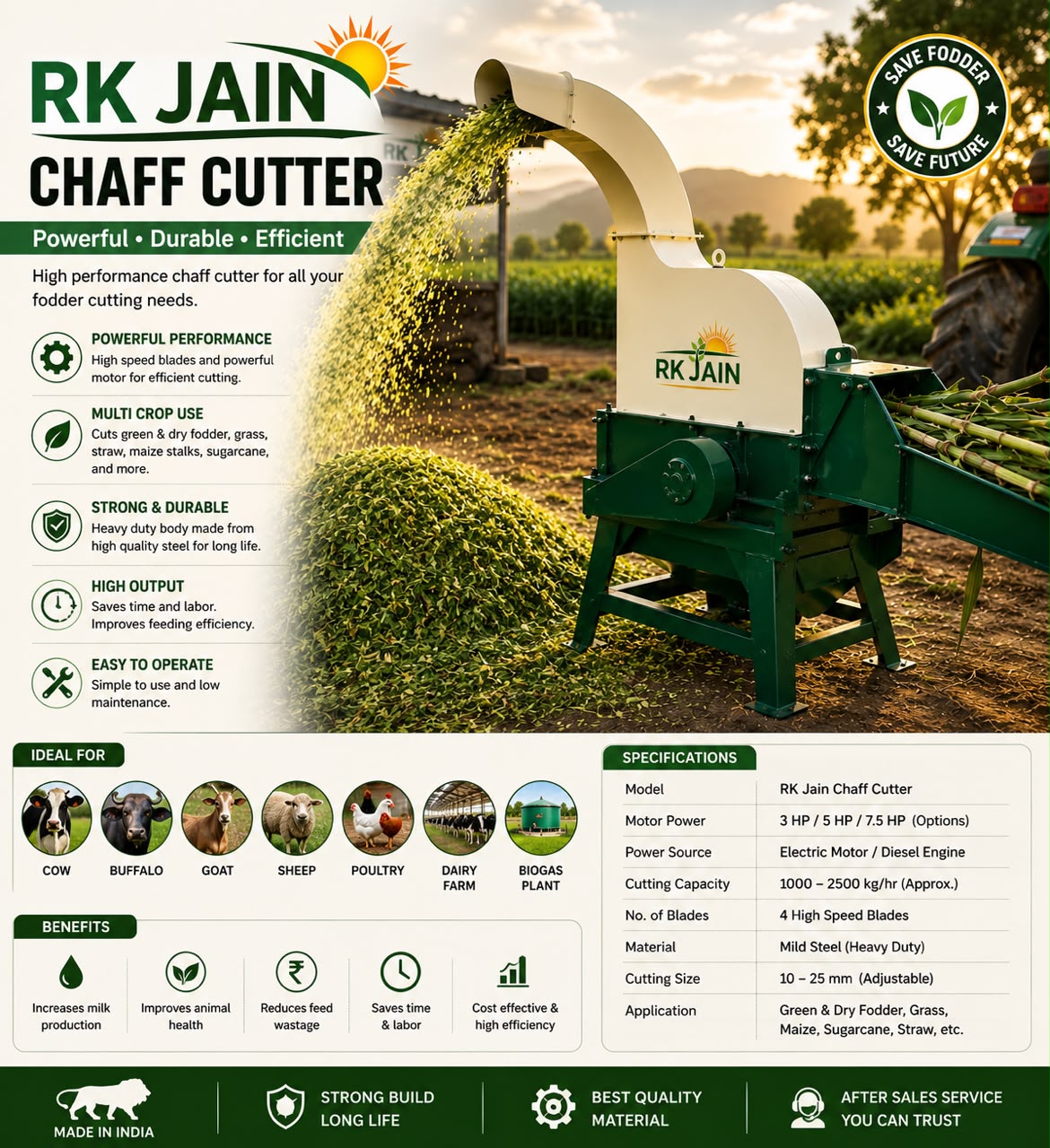 RK Jain Chaff Cutter (Heavy Duty)