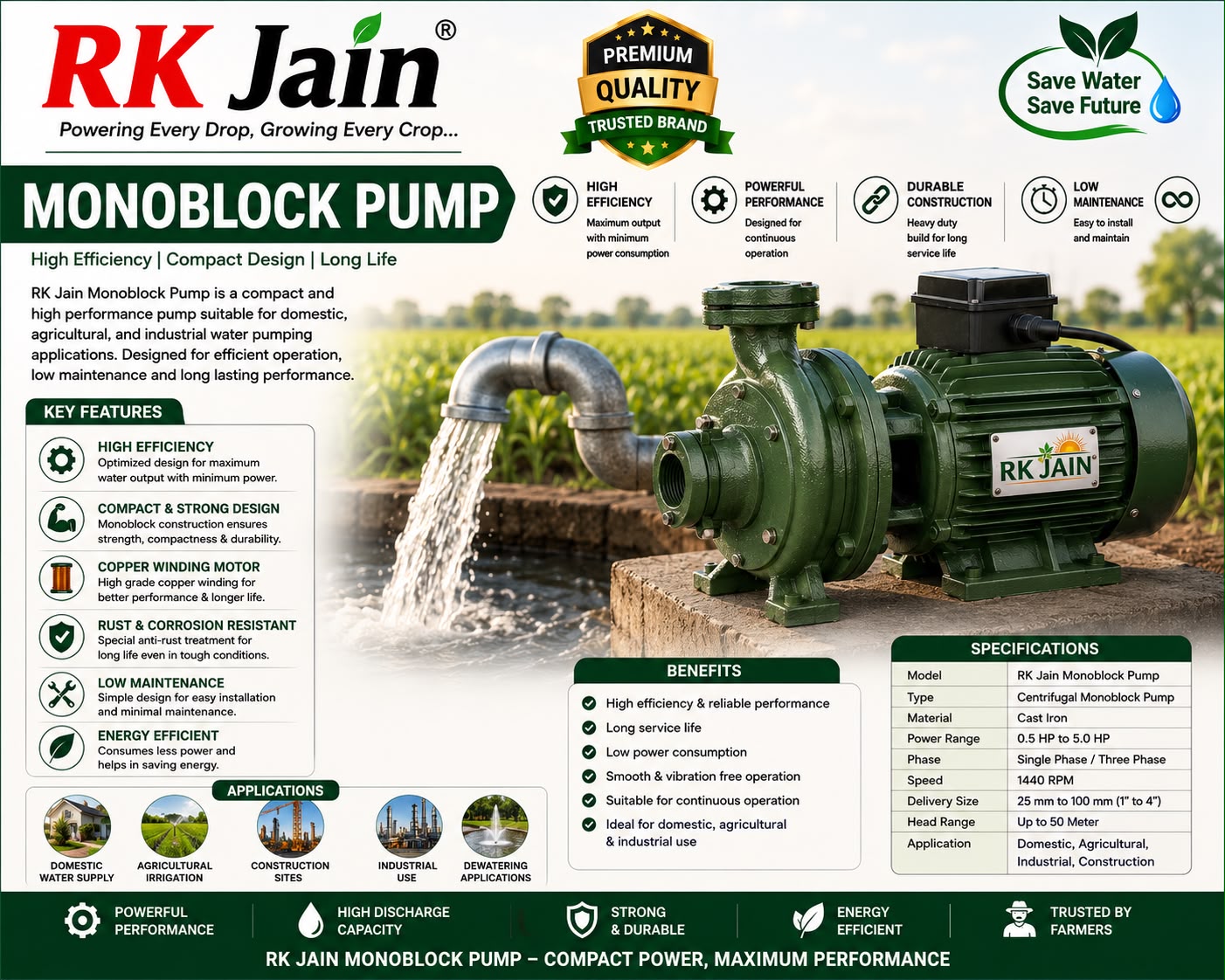 RK Jain Monoblock Pump