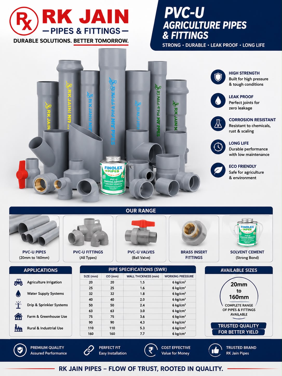 PVC-U Agriculture Pipes & Fittings