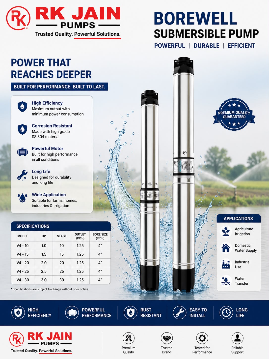 V4 Borewell Submersible Pump